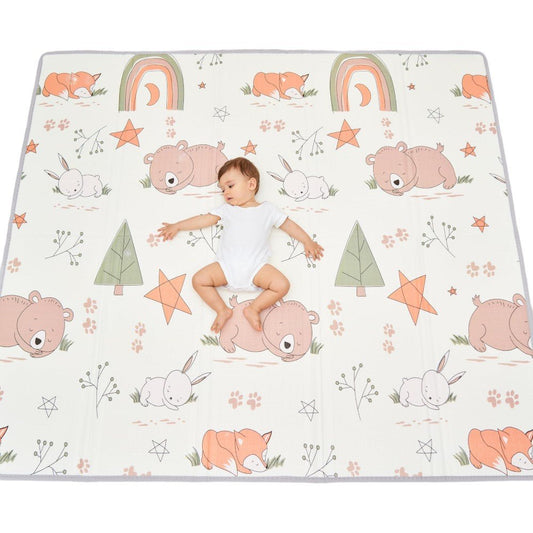 Foldable Thick Baby Play Mat Sensory Foam Floor Mat for Kids 59x71in - Babies Mall