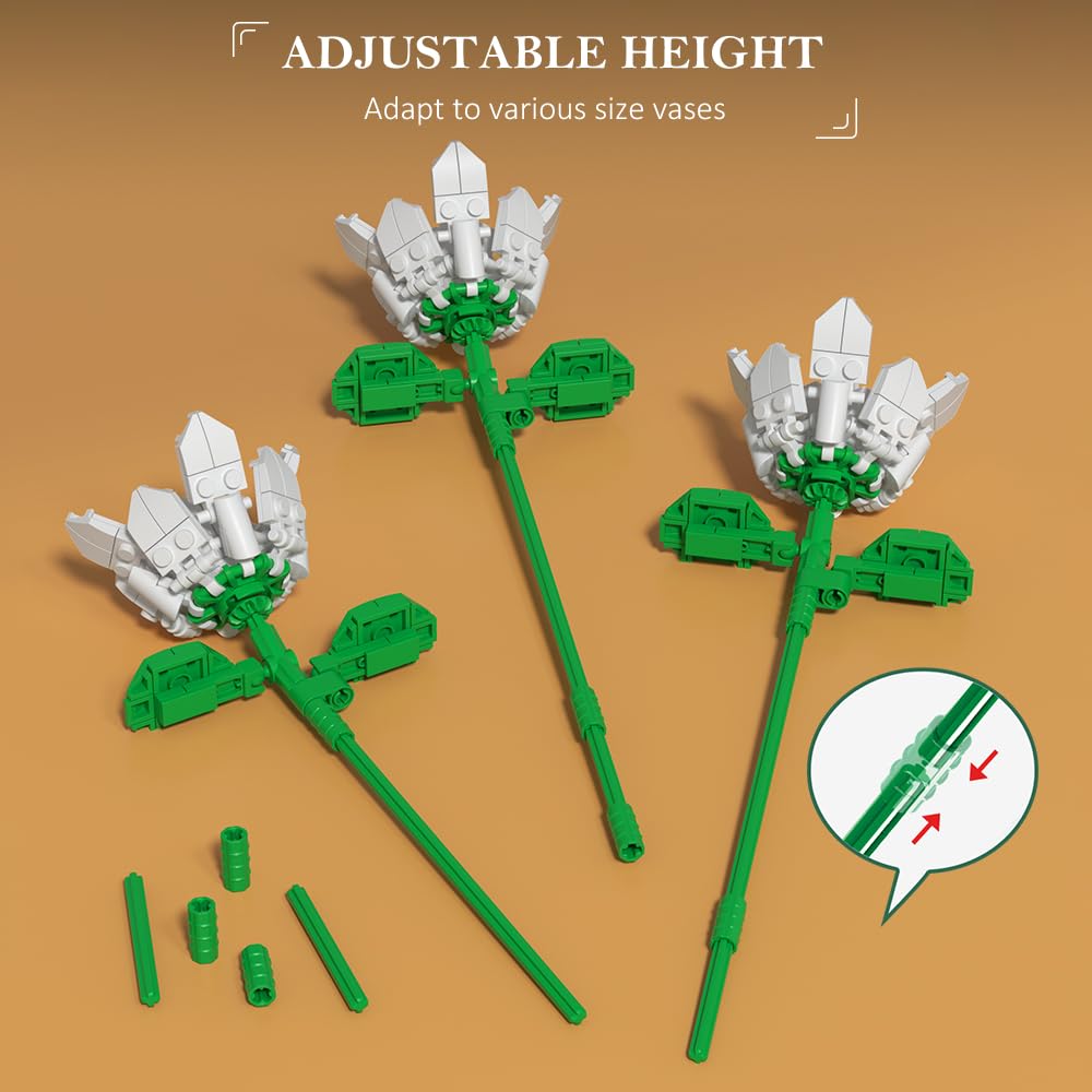 Flower Bouquet Set with 18 Botanical Stems, 1464PCS DIY Gift Kit - Babies Mall