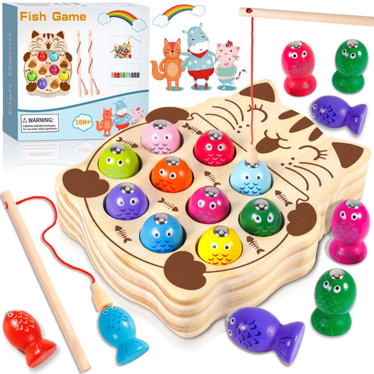 Magnetic Fishing Game - Wooden Toy for Kids 2 - 5 Years - Babies Mall